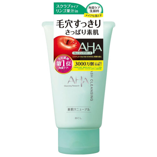 AHA Cleansing Research Facial Wash APPLE SCENT 120g: Your Daily Dose of Fruity Freshness for Clear Skin